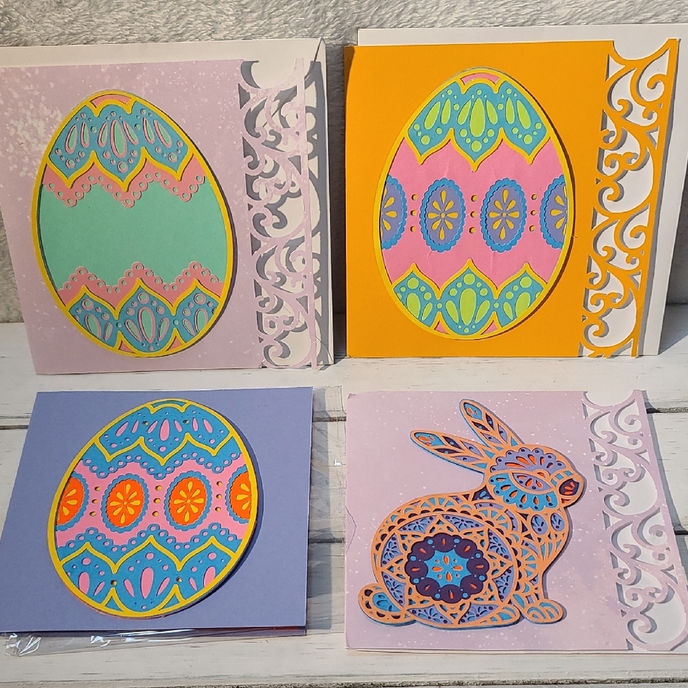 5D Colorful Easter Greeting Cards Set Of 4